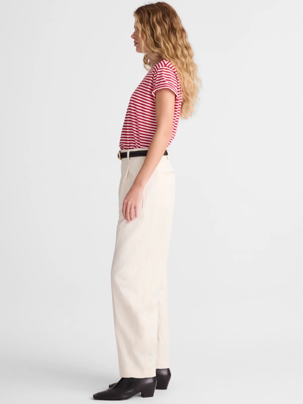Madewell NWT The Barrel-Leg Pant in Drapey Twill Vintage Ivory Size 2 - Picture 3 of 13